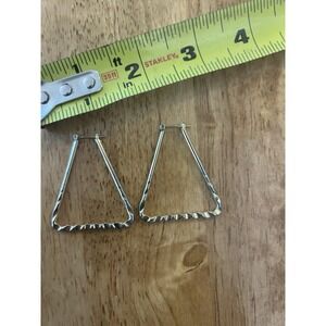 Stainless Steel Polished Yellow IP-plated Triangular Hoop Earrings